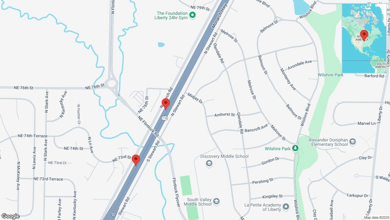 A detailed map that shows the affected road due to 'Kansas City: Road closed' on January 4th at 8:07 p.m.