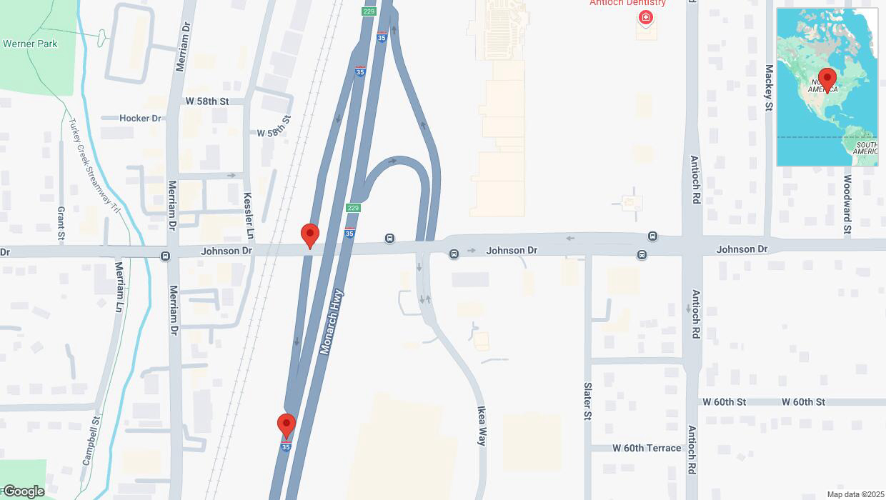 A detailed map that shows the affected road due to 'Reports of a crash on Interstate 35' on January 9th at 8:24 p.m.