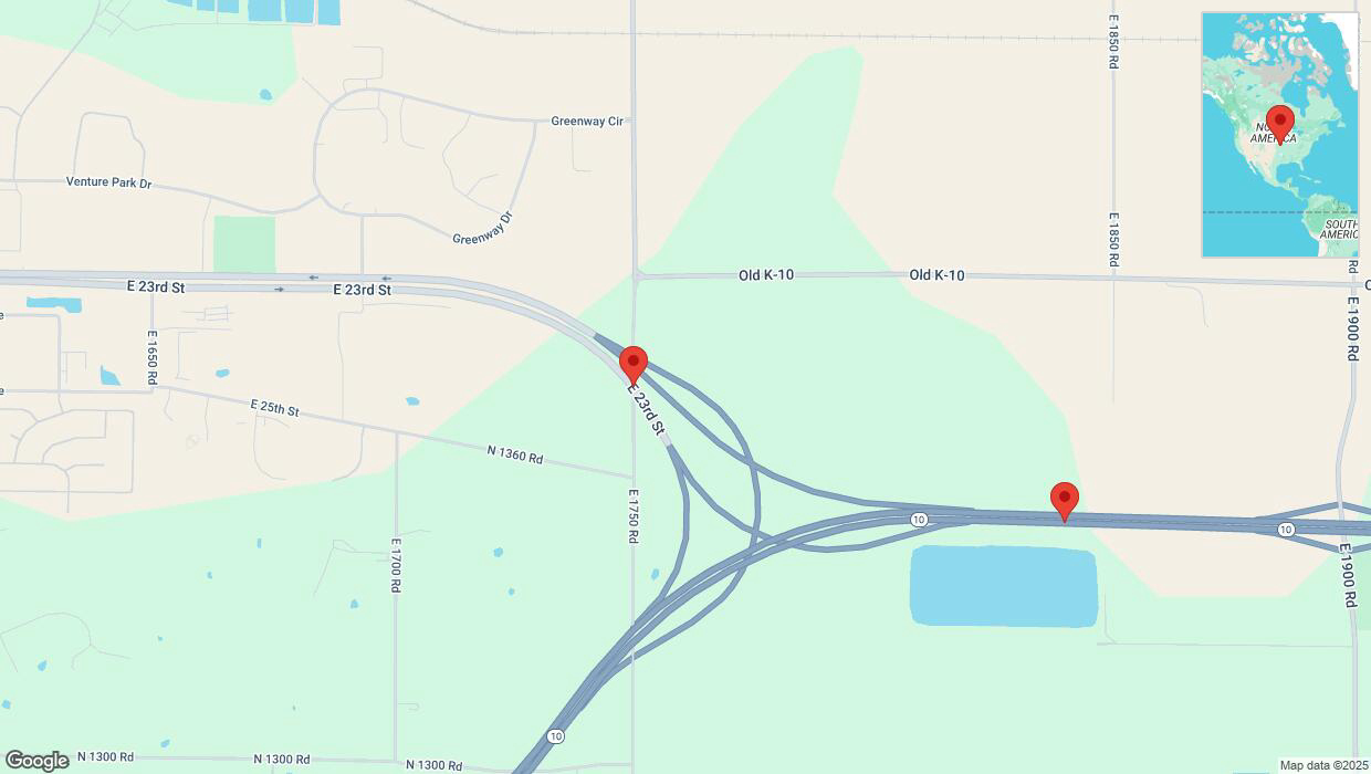 A detailed map that shows the affected road due to 'Heavy snowfall in Lawrence' on January 9th at 11:22 p.m.