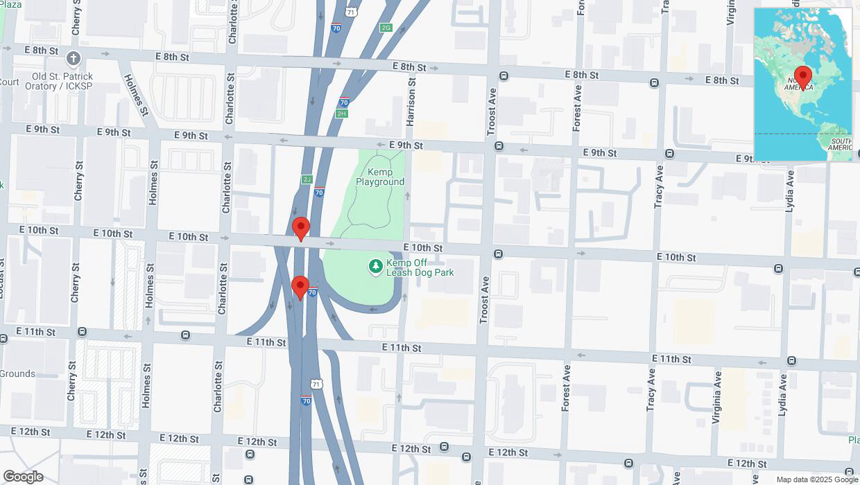 A detailed map that shows the affected road due to 'Broken down vehicle on eastbound I-70 in Kansas City' on January 18th at 11:21 p.m.