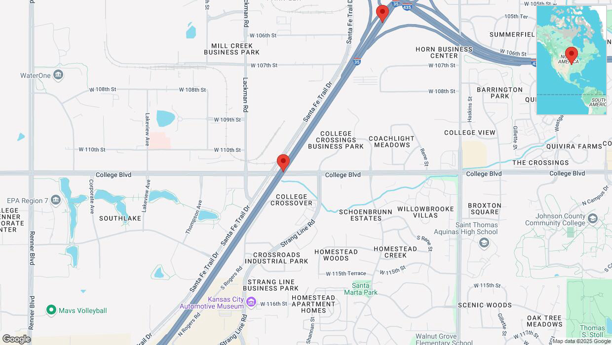 A detailed map that shows the affected road due to 'Reports of a crash on eastbound I-35' on January 20th at 5:01 p.m.