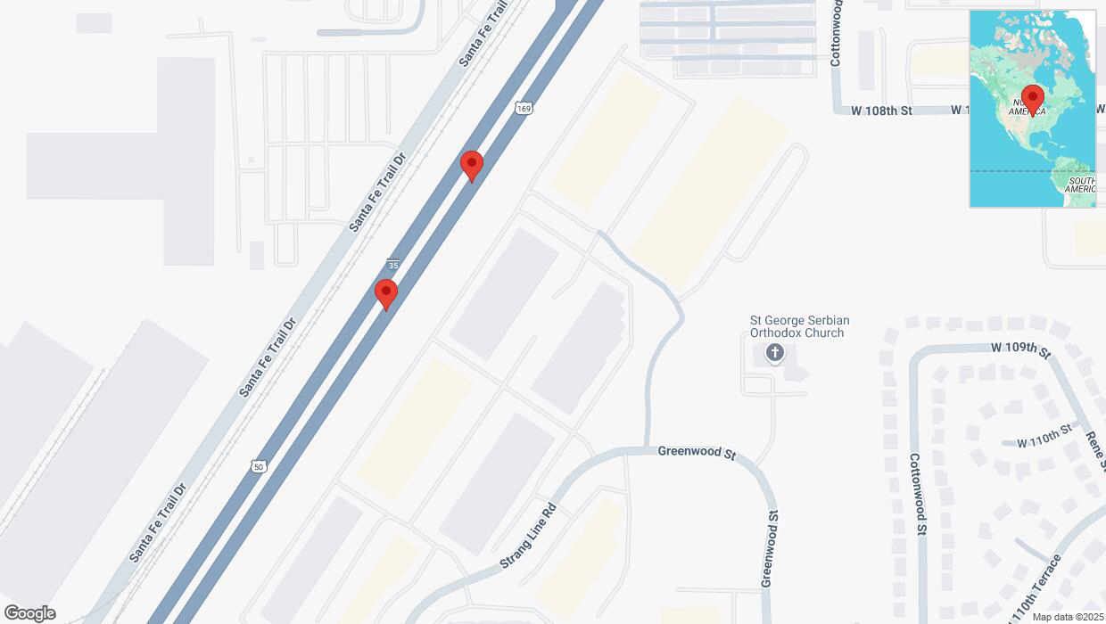A detailed map that shows the affected road due to 'Broken down vehicle on eastbound I-35 in Lenexa' on January 27th at 5:01 p.m.