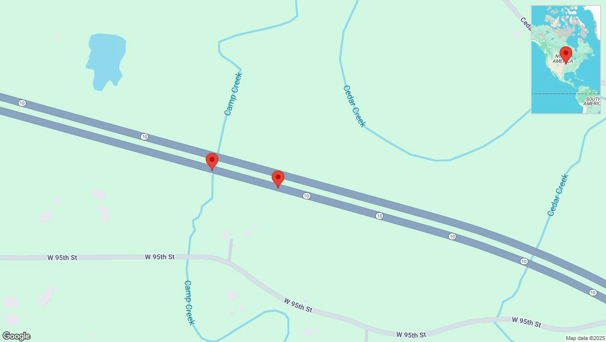 A detailed map that shows the affected road due to 'Broken down vehicle on eastbound K-10 in De Soto' on January 29th at 4:15 p.m.