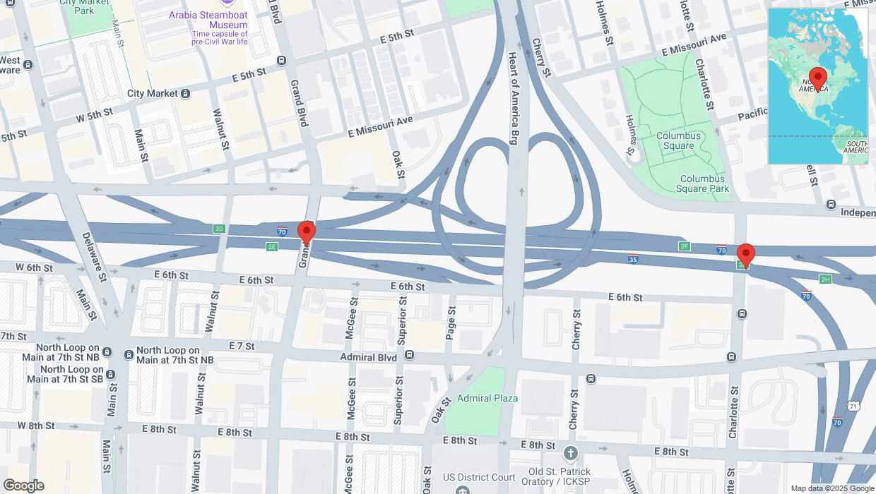 A detailed map that shows the affected road due to 'Crash update: I-70/I-35' on January 29th at 6:34 p.m.