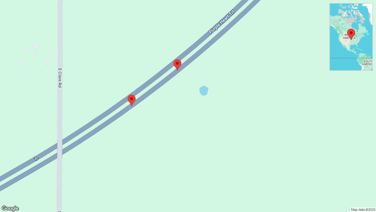 A detailed map that shows the affected road due to 'Broken down vehicle on eastbound I-35 in Gardner' on February 8th at 3:01 p.m.