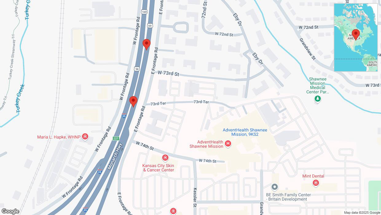 A detailed map that shows the affected road due to 'Crash report: I-35' on February 8th at 2:57 p.m.