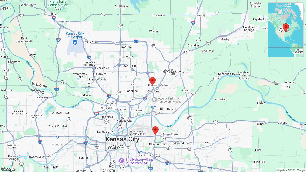 A detailed map that shows the affected road due to 'Heavy snowfall on southbound I-435 in Kansas City' on February 17th at 10:49 p.m.
