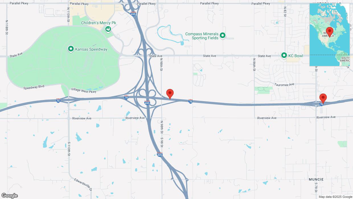 A detailed map that shows the affected road due to 'Heavy snowfall on eastbound I-70 in Edwardsville' on February 17th at 11:49 p.m.