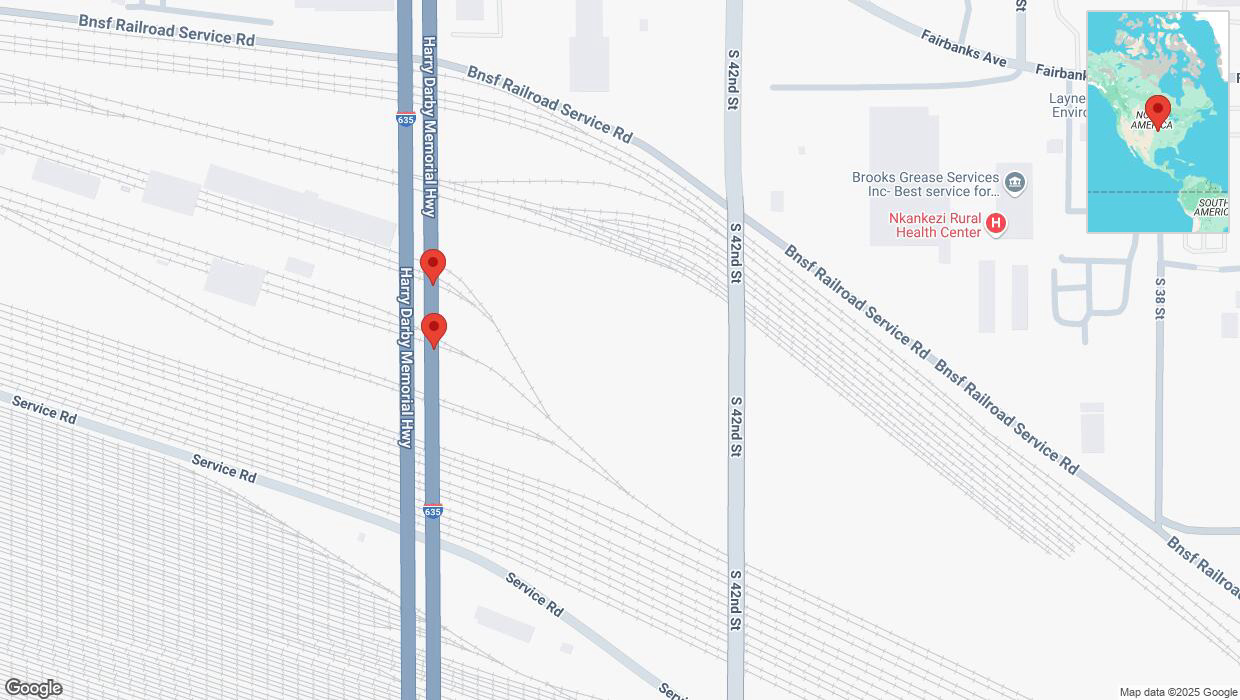 A detailed map that shows the affected road due to 'Crash update: I-635' on February 18th at 12:15 p.m.
