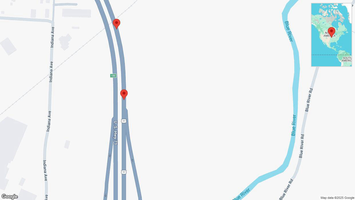 A detailed map that shows the affected road due to 'Crash update: I-40/US-71' on February 18th at 11:59 a.m.