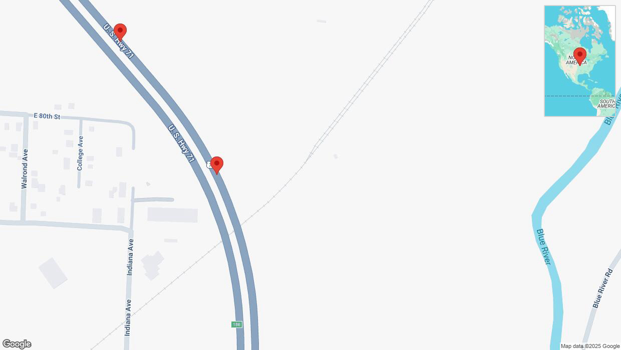 A detailed map that shows the affected road due to 'A crash has been reported on northbound I-40/US-71' on February 18th at 1:54 p.m.