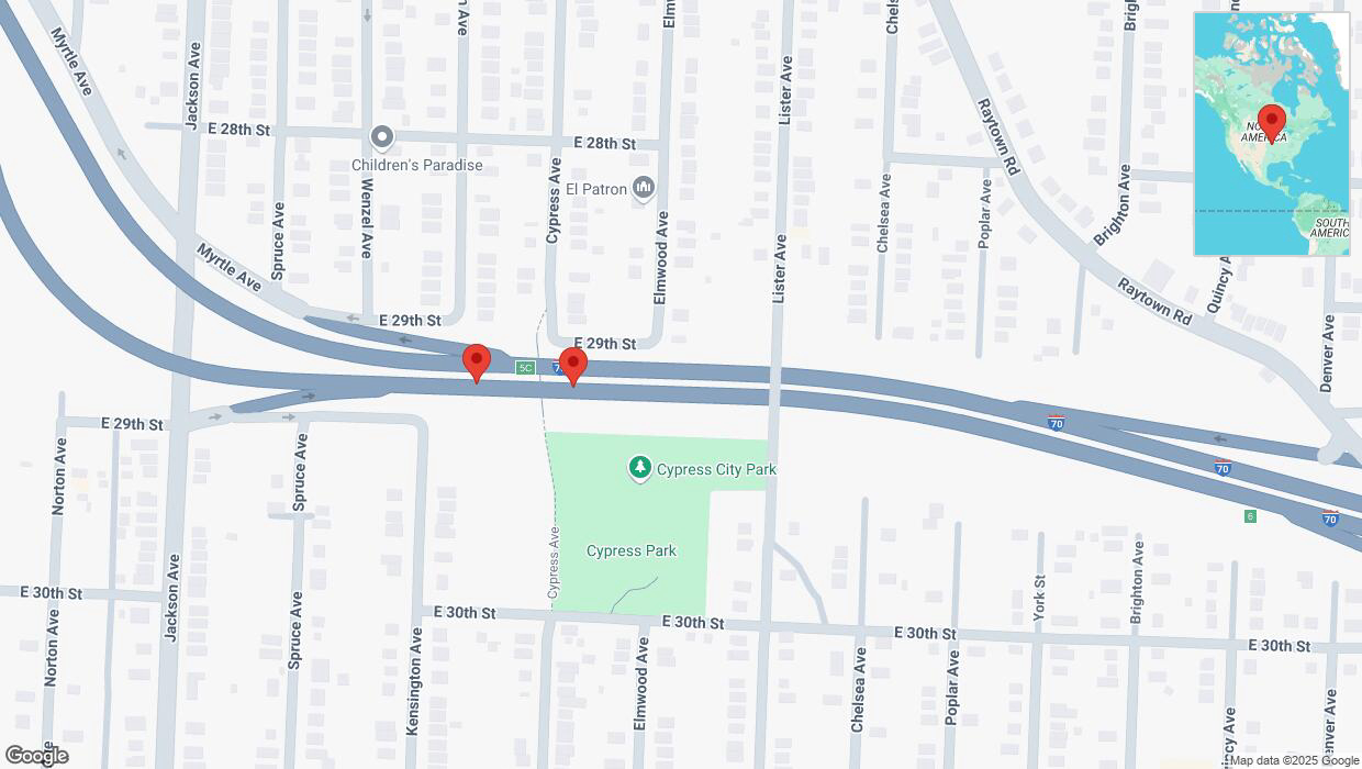 A detailed map that shows the affected road due to 'Crash report: I-70' on February 18th at 2:24 p.m.
