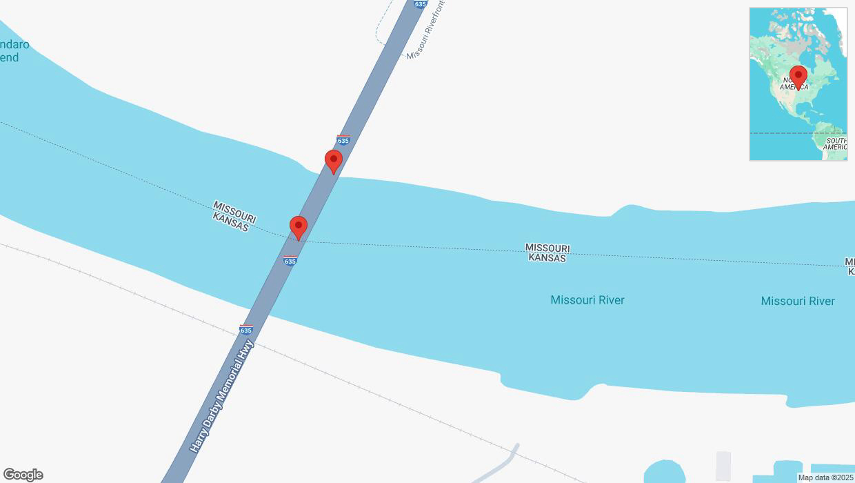A detailed map that shows the affected road due to 'Reports of a crash on northbound I-635' on February 18th at 2:35 p.m.