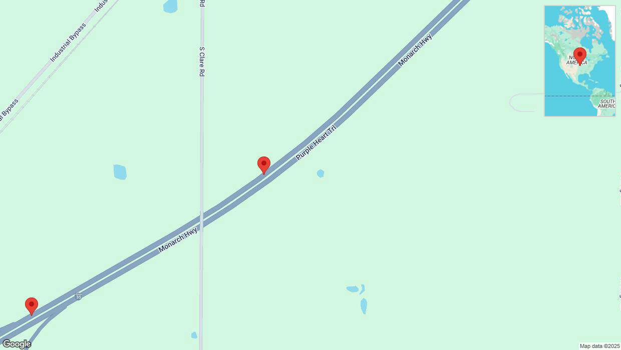 A detailed map that shows the affected road due to 'Heavy snowfall on westbound I-35 in Olathe' on February 18th at 3:29 p.m.