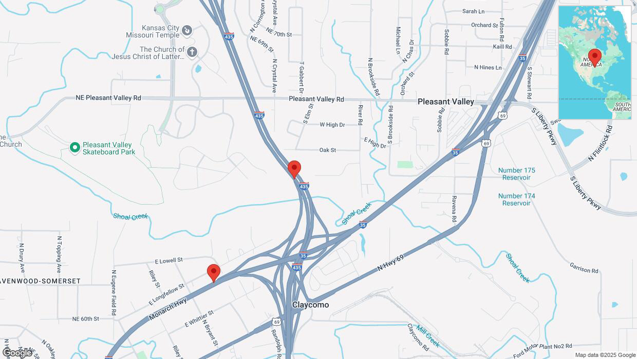 A detailed map that shows the affected road due to 'Heavy snowfall on Walnut Street in Pleasant Valley' on February 18th at 3:35 p.m.
