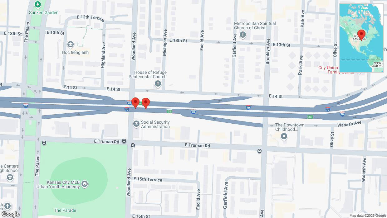 A detailed map that shows the affected road due to 'Crash update: I-70' on February 18th at 4:29 p.m.