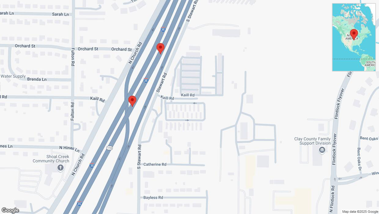 A detailed map that shows the affected road due to 'Broken down vehicle on northbound I-35 in Pleasant Valley' on February 21st at 12:13 p.m.