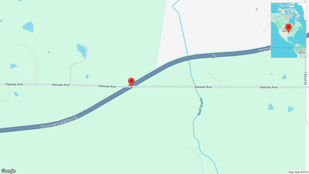 A detailed map that shows the affected road due to 'Reports of a crash on eastbound I-70' on February 21st at 8:50 p.m.