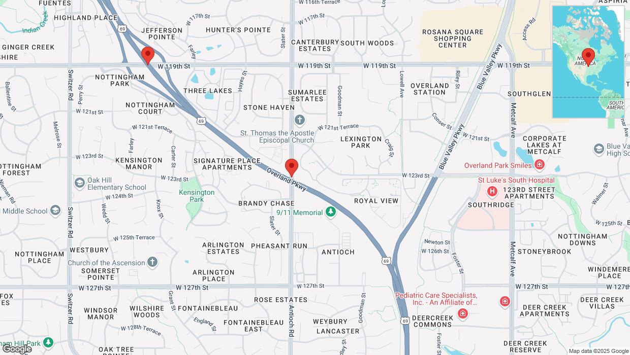 A detailed map that shows the affected road due to 'Reports of a crash on northbound US-69' on February 24th at 1:52 p.m.