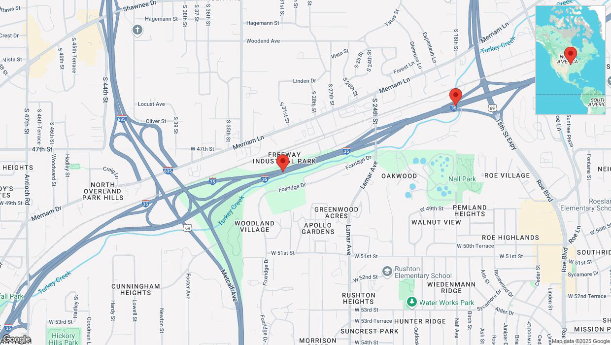A detailed map that shows the affected road due to 'Reports of a crash on northbound I-35' on February 25th at 2:40 p.m.