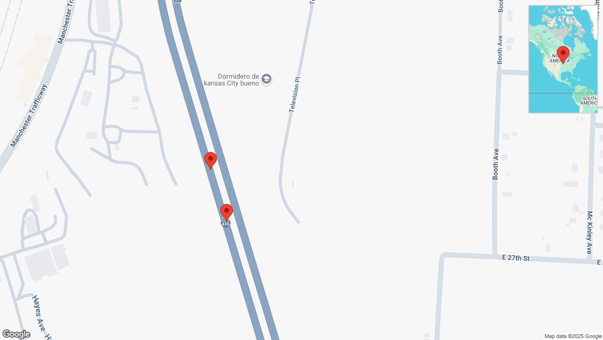 A detailed map that shows the affected road due to 'A crash has been reported on southbound I-435' on February 25th at 5:31 p.m.
