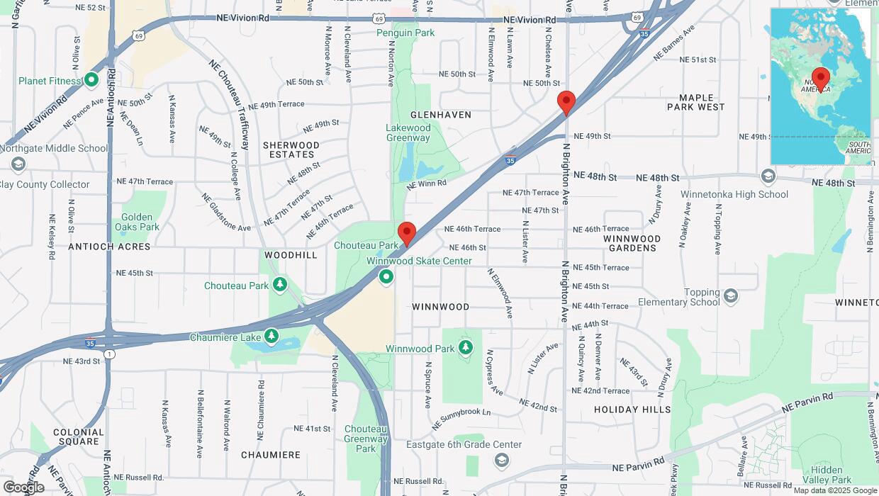 A detailed map that shows the affected road due to 'Crash report: I-35' on February 26th at 4:44 p.m.
