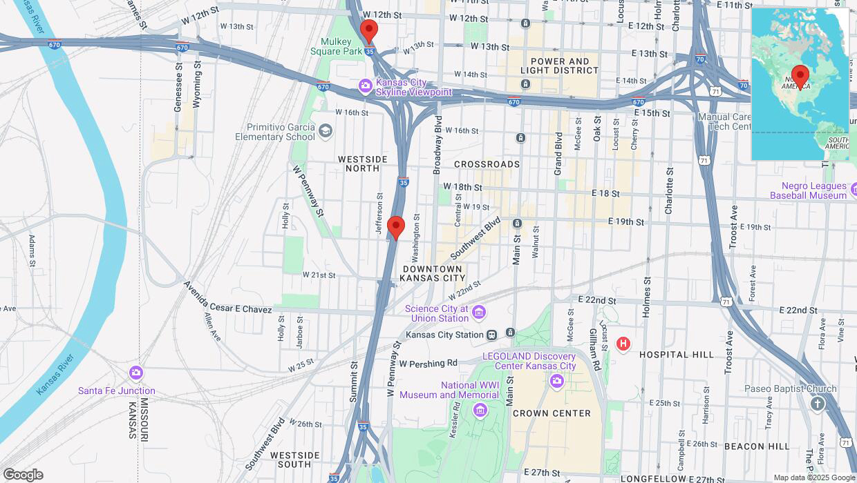 A detailed map that shows the affected road due to 'Reports of a crash on northbound I-35' on February 27th at 3:11 p.m.