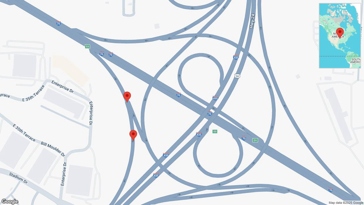 A detailed map that shows the affected road due to 'Crash report: Enterprise Drive' on March 1st at 9:29 p.m.