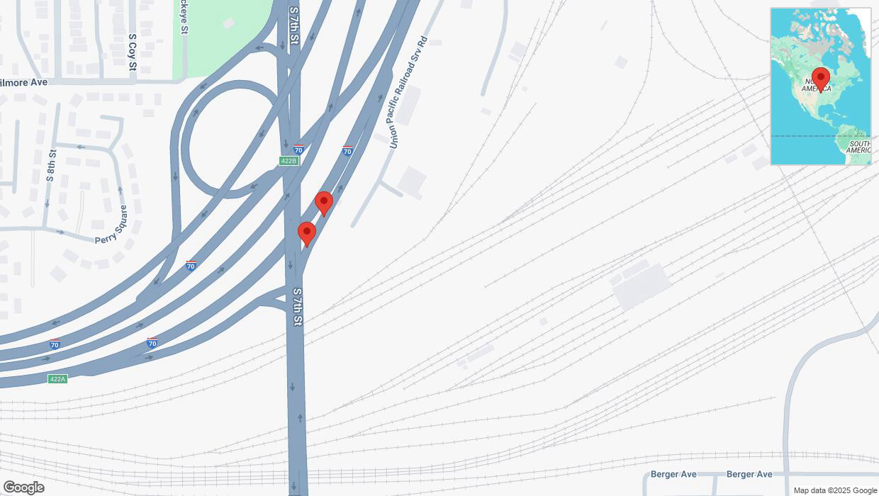 A detailed map that shows the affected road due to 'Crash reported on northbound US-169 North in Kansas City' on March 1st at 10:48 p.m.