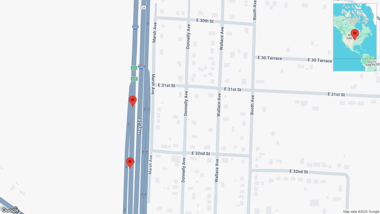 A detailed map that shows the affected road due to 'Broken down vehicle on southbound I-435 in Kansas City' on March 2nd at 5:16 p.m.