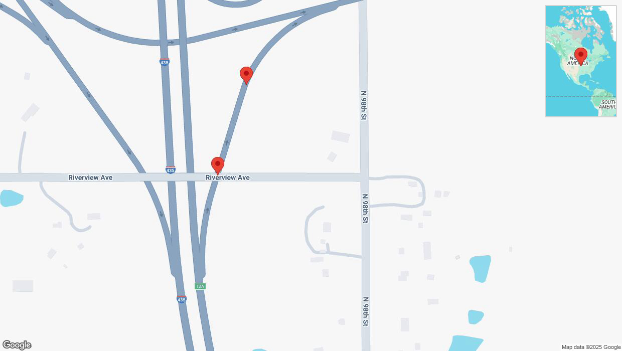 A detailed map that shows the affected road due to 'Crash report: Riverview Avenue' on March 4th at 3:46 p.m.