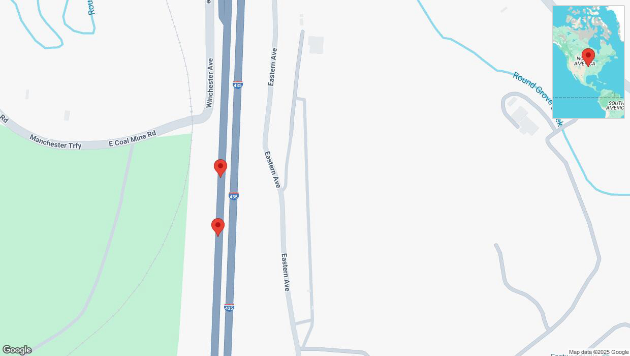 A detailed map that shows the affected road due to 'A crash has been reported on southbound I-435' on March 4th at 4:14 p.m.