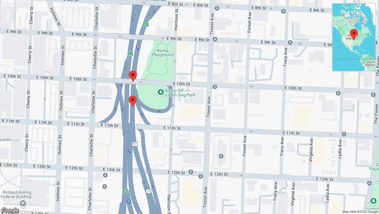 A detailed map that shows the affected road due to 'Crash report: I-70' on March 4th at 6:54 p.m.