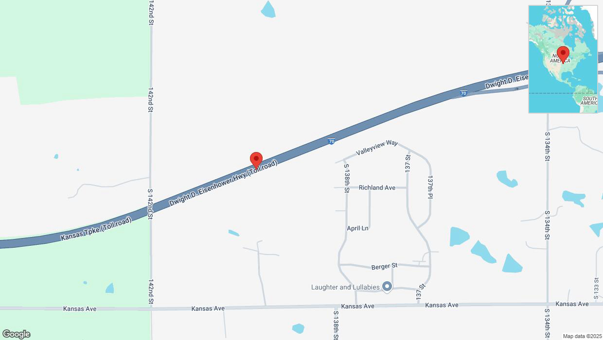 A detailed map that shows the affected road due to 'Drivers cautioned as heavy rain triggers traffic concerns on eastbound I-70 in Bonner Springs' on March 4th at 11:44 p.m.