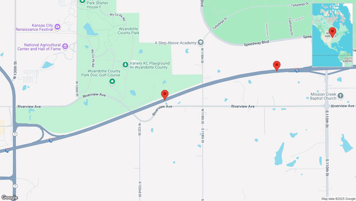 A detailed map that shows the affected road due to 'Drivers cautioned as heavy rain triggers traffic concerns on eastbound I-70 in Bonner Springs' on March 4th at 11:55 p.m.