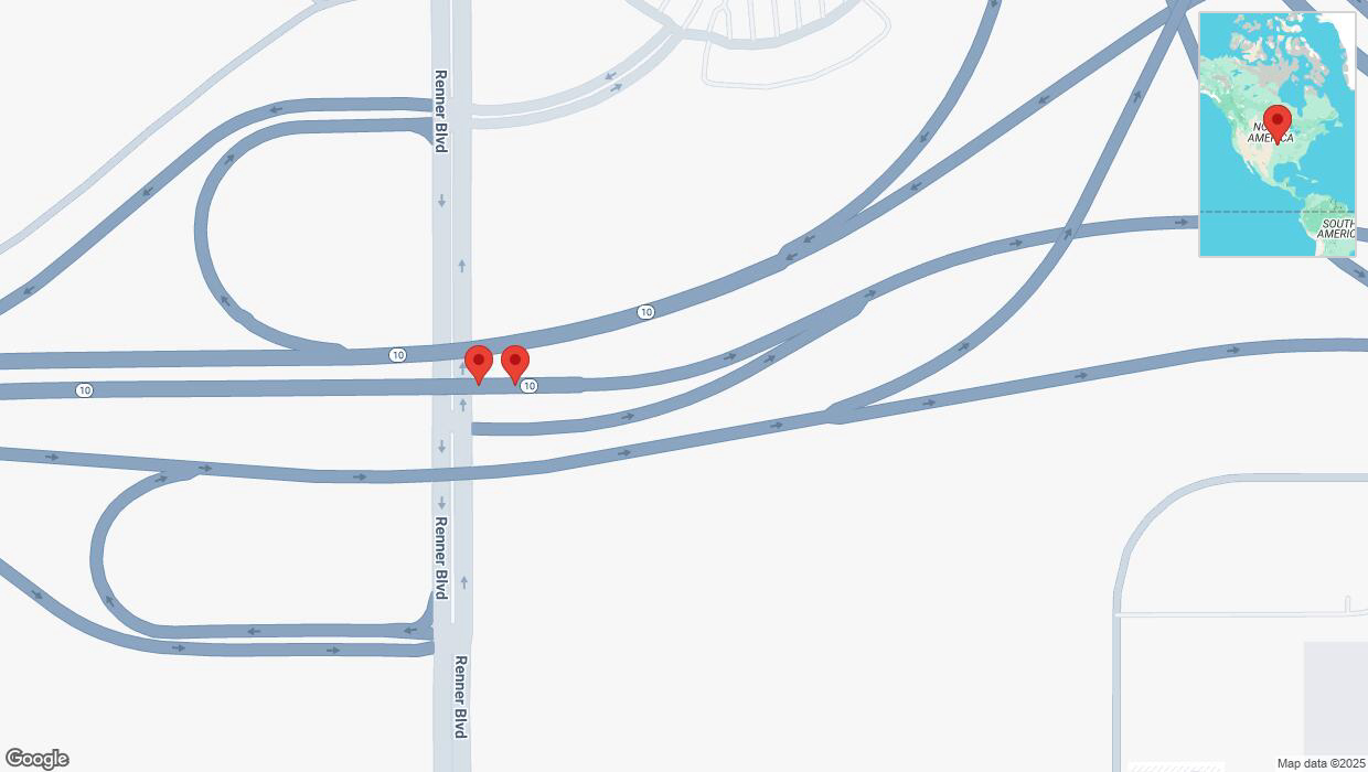 A detailed map that shows the affected road due to 'Broken down vehicle on eastbound K-10 in Lenexa' on March 6th at 7:30 a.m.