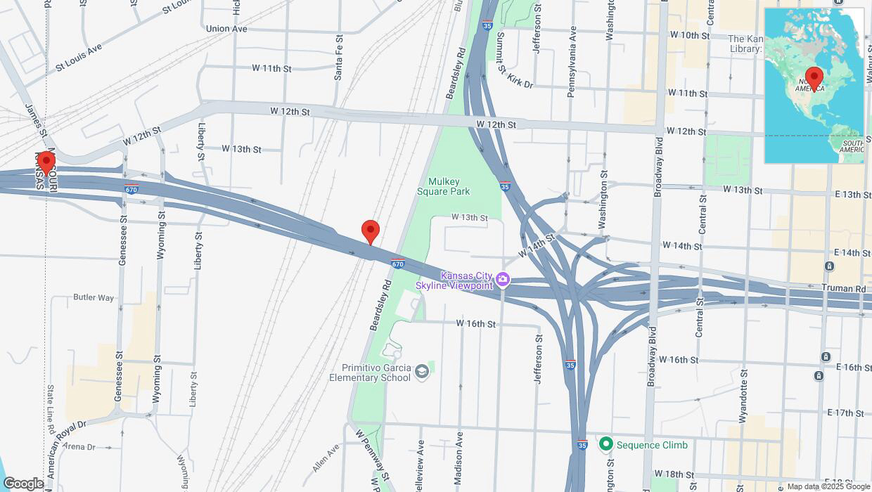 A detailed map that shows the affected road due to 'Incident on westbound I-670 in Kansas City' on March 8th at 6:14 p.m.