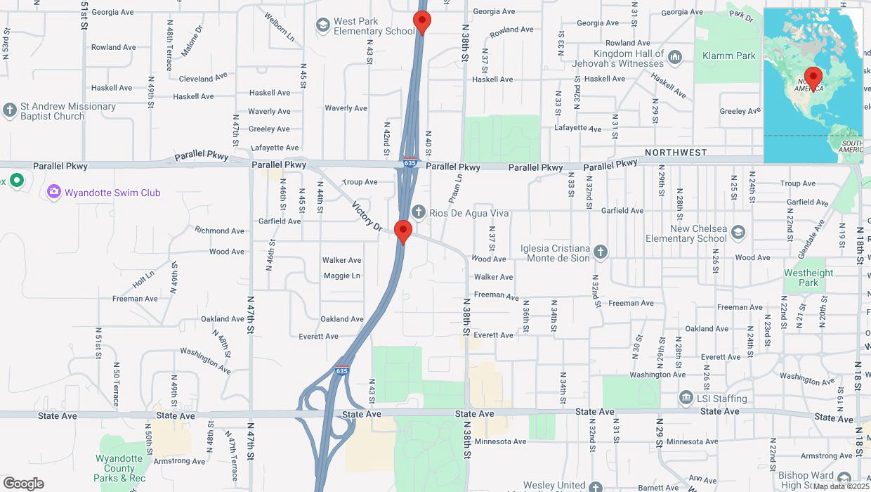 A detailed map that shows the affected road due to 'A crash has been reported on northbound I-635' on March 9th at 5:01 p.m.