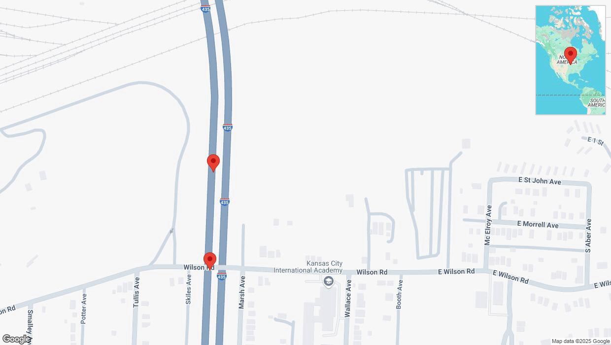 A detailed map that shows the affected road due to 'Broken down vehicle on southbound I-435 in Kansas City' on March 10th at 1:02 p.m.