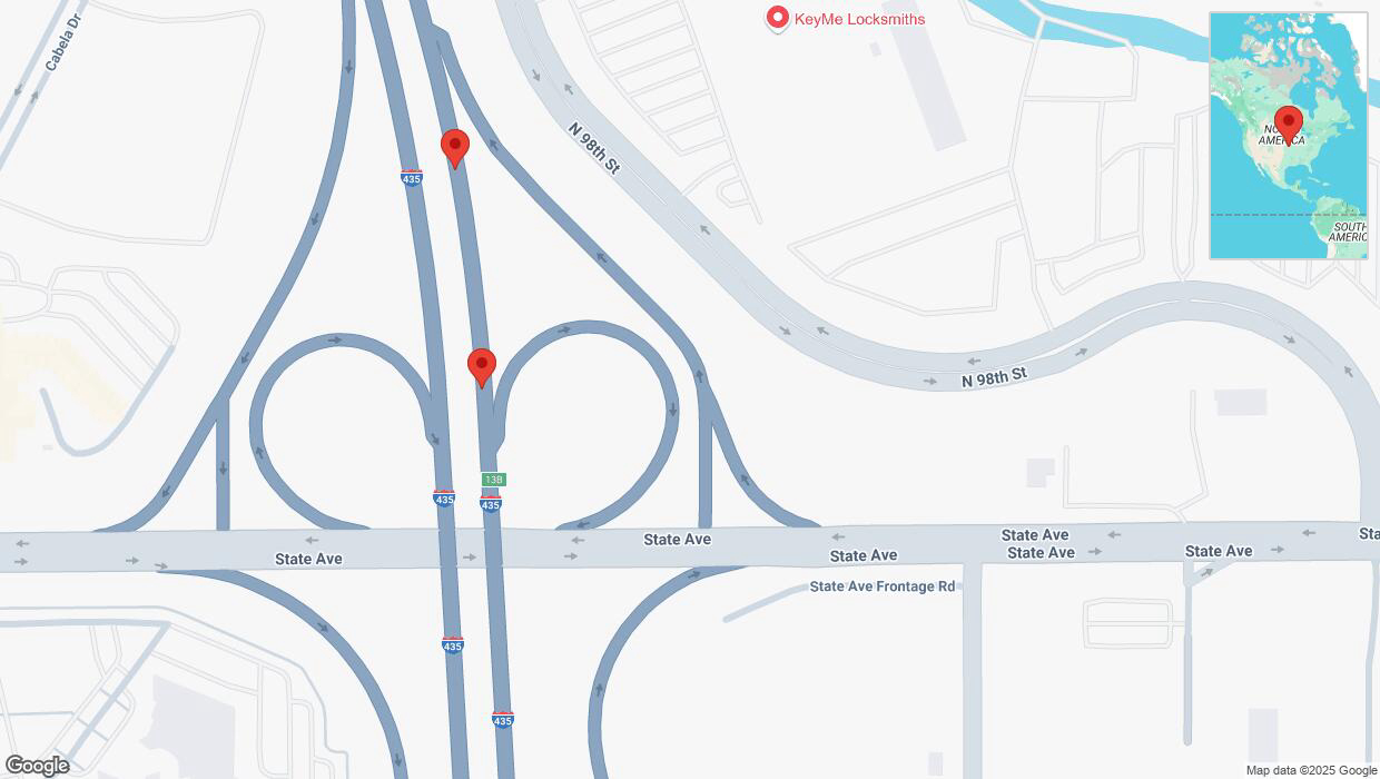 A detailed map that shows the affected road due to 'Broken down vehicle on northbound I-435 in Kansas City' on March 10th at 3:35 p.m.