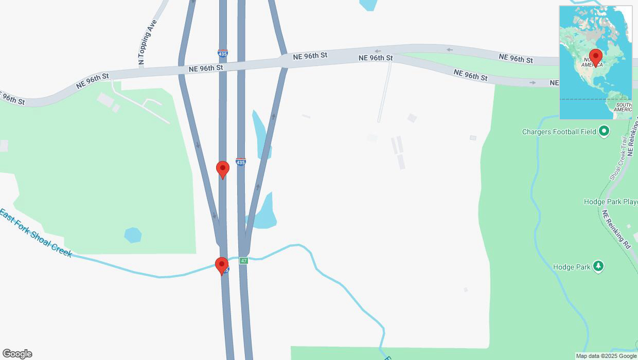 A detailed map that shows the affected road due to 'Broken down vehicle on southbound I-435 in Kansas City' on March 10th at 3:29 p.m.