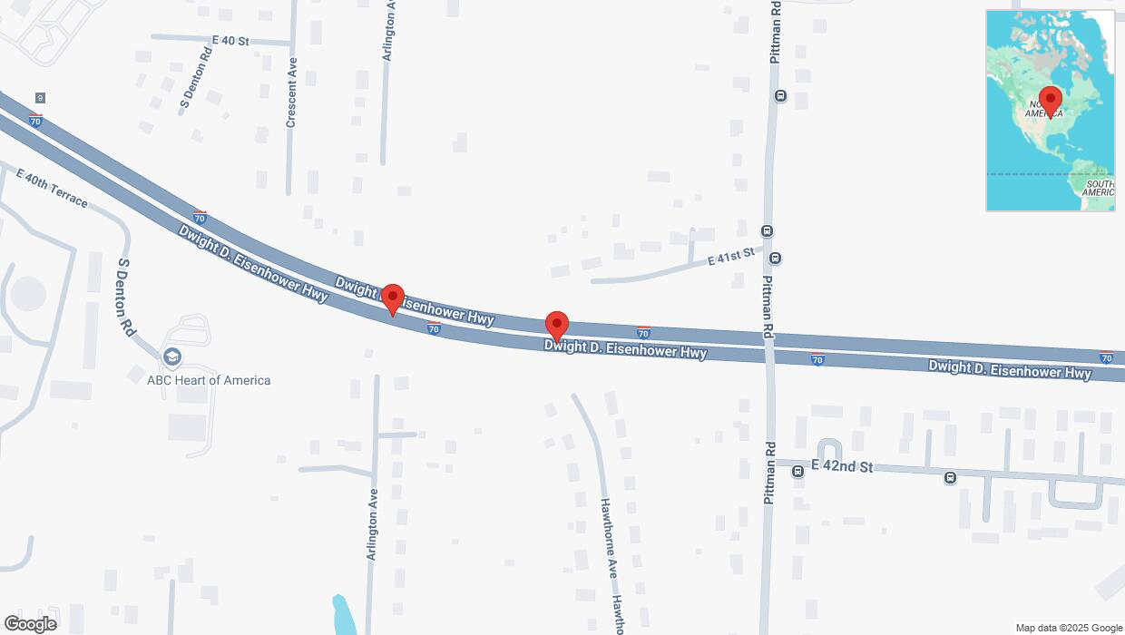 A detailed map that shows the affected road due to 'Crash report: I-70' on March 10th at 6:08 p.m.