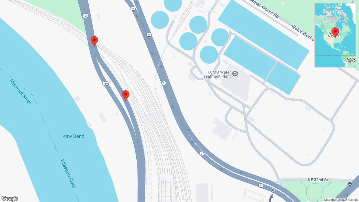 A detailed map that shows the affected road due to 'Crash update: US-169' on March 11th at 9:03 p.m.