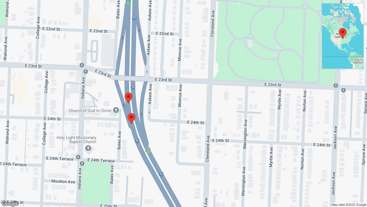 A detailed map that shows the affected road due to 'Broken down vehicle on eastbound I-70 in Kansas City' on March 13th at 3:13 p.m.