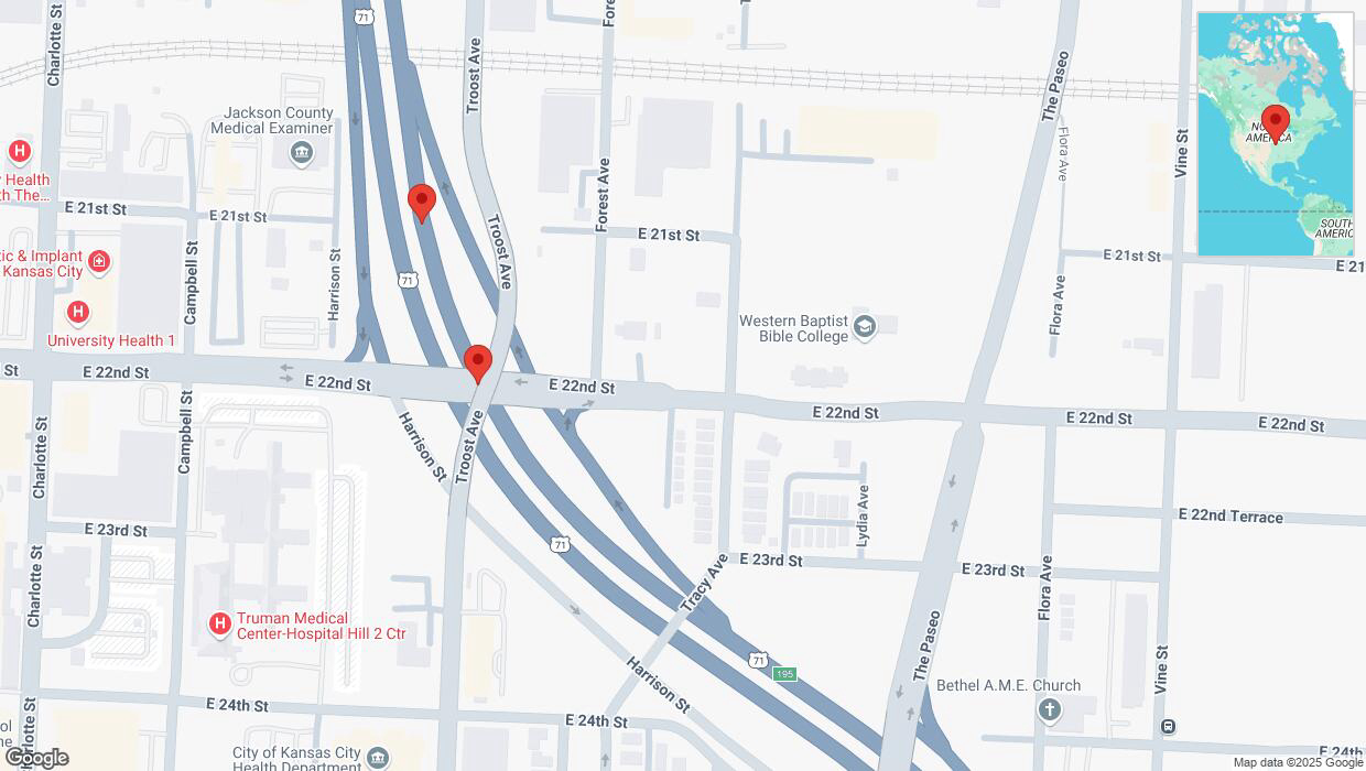 A detailed map that shows the affected road due to 'Crash report: US-71' on March 13th at 9:41 p.m.