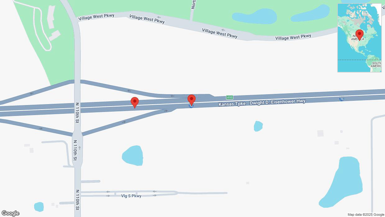 A detailed map that shows the affected road due to 'Broken down vehicle on eastbound I-70 in Edwardsville' on March 14th at 2:14 p.m.