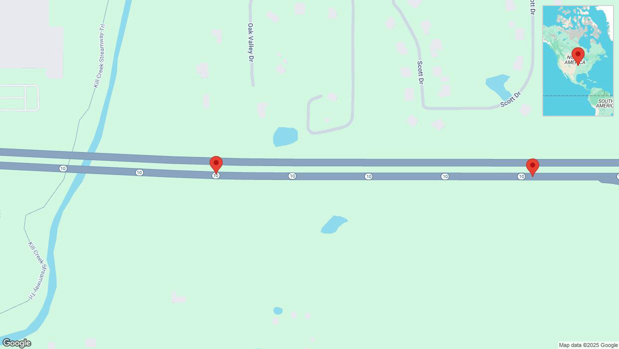 A detailed map that shows the affected road due to 'De Soto: K-10 closed' on March 14th at 7:45 p.m.