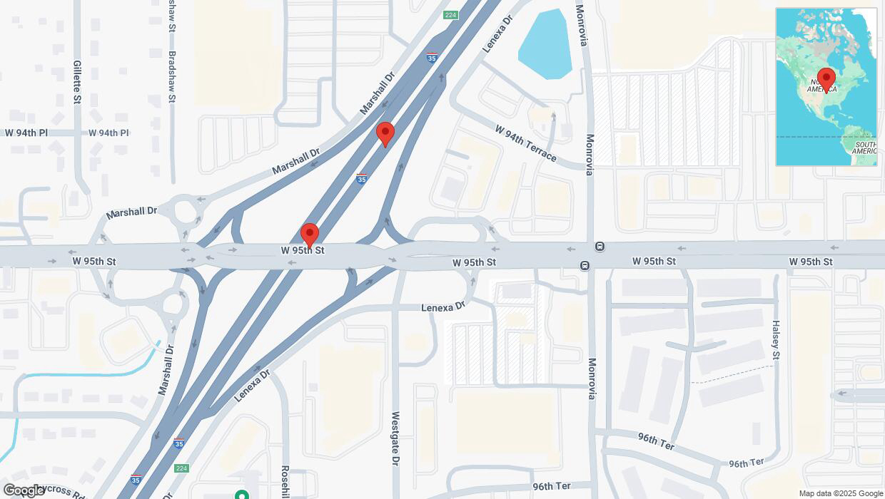 A detailed map that shows the affected road due to 'Crash report: I-35' on March 16th at 3:13 p.m.