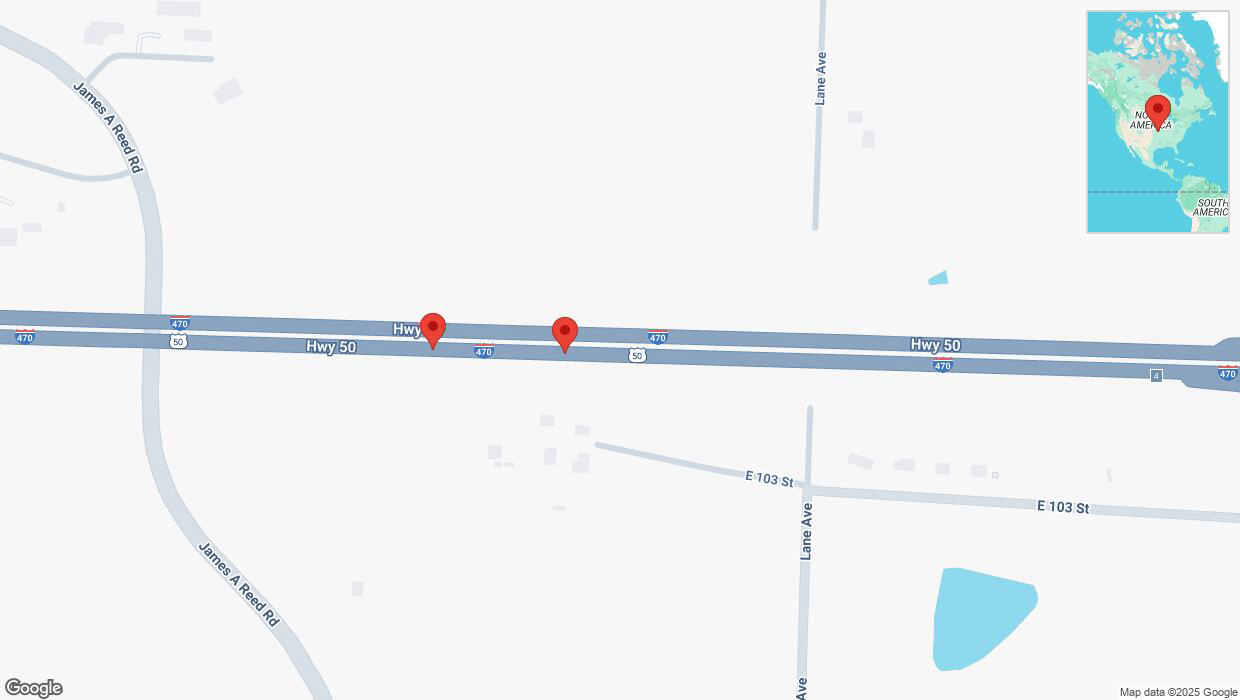 A detailed map that shows the affected road due to 'Crash update: I-470' on March 17th at 8:28 p.m.