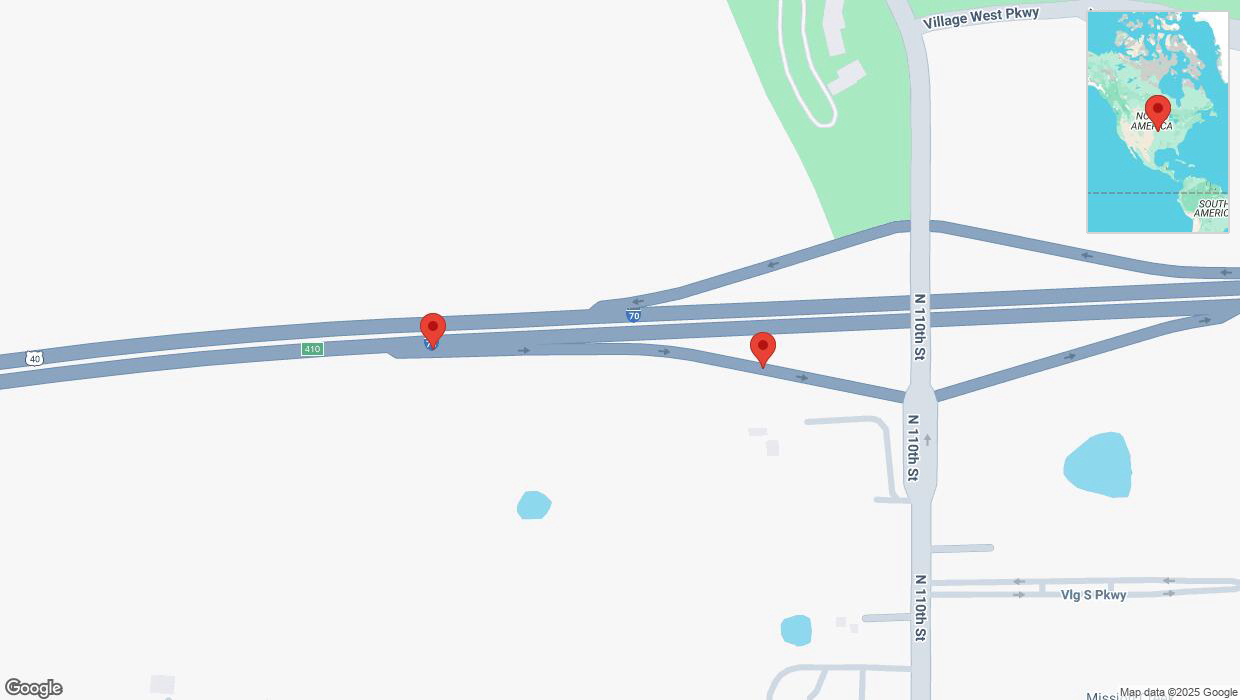 A detailed map that shows the affected road due to 'Broken down vehicle on the Kansas Turnpike in Edwardsville' on March 18th at 3:40 p.m.